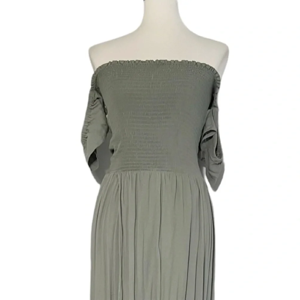 Young Fabulous‎ & Broke Womens Sage Green Smocked Maxi Dress